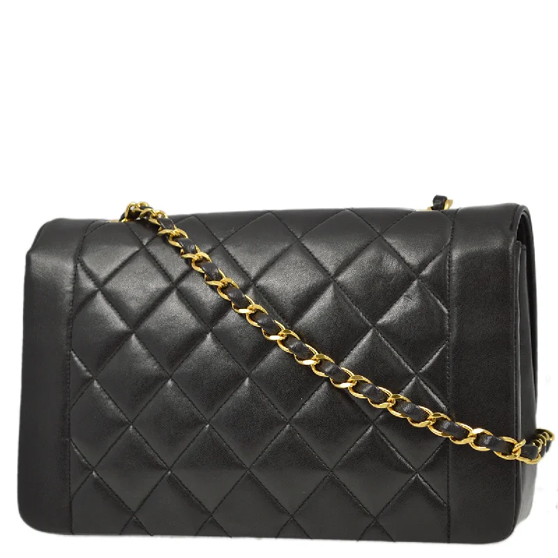 Chanel Retro-Inspired Bag -Chanel 1991-1994 Black Lambskin Medium Diana Flap Bag