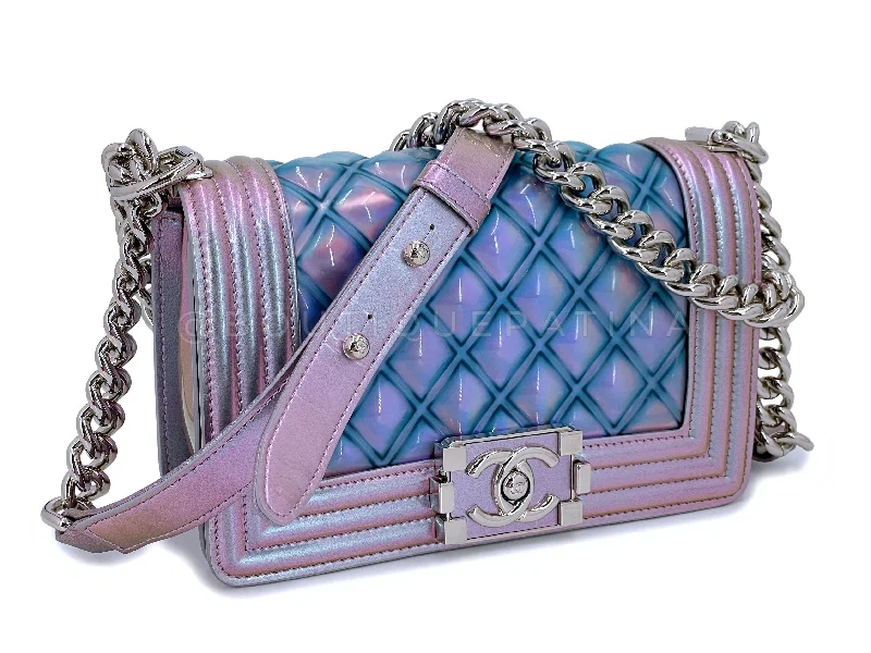 Chanel Fall Collection Bag -Chanel 18S Purple Mermaid Iridescent Water Boy Flap Bag Small