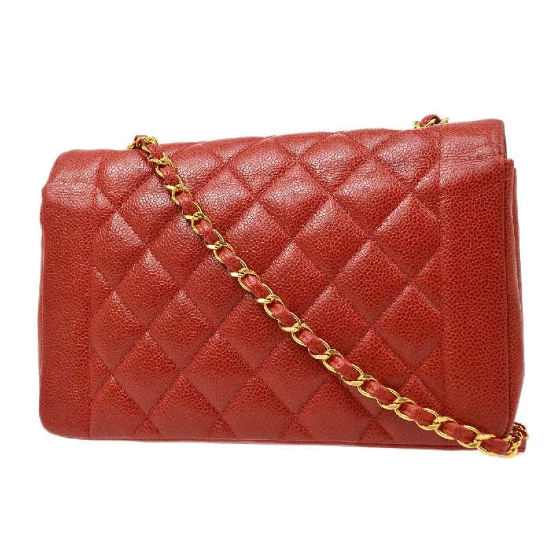 Chanel Perfect Luxury Handbag -Chanel 1991-1994 Red Caviar Medium Diana Flap Bag