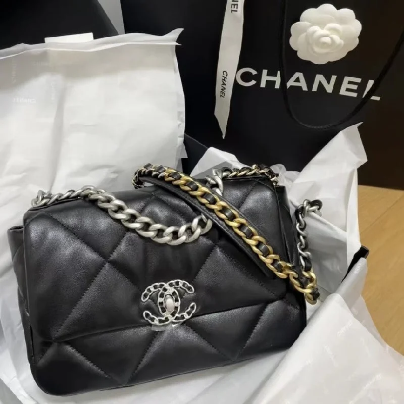 Chanel Must-Have Designer Bag -Chanel 19 Flap Bag Quilted Leather