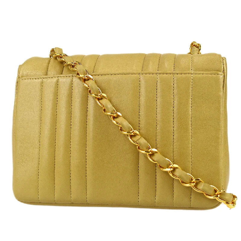 Chanel Wedding Guest Bag -Chanel * 1991-1994 Beige Lambskin Mini Vertical Stitch Square Flap Bag 17