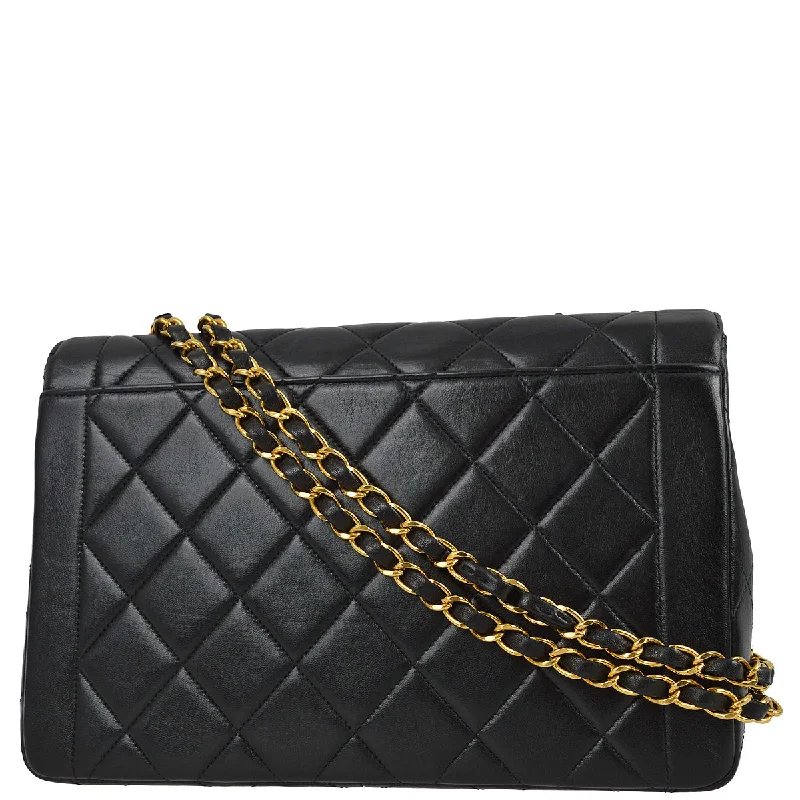 Chanel High-Fashion Statement Bag -Chanel 1994-1996 Black Lambskin Medium Border Flap Bag