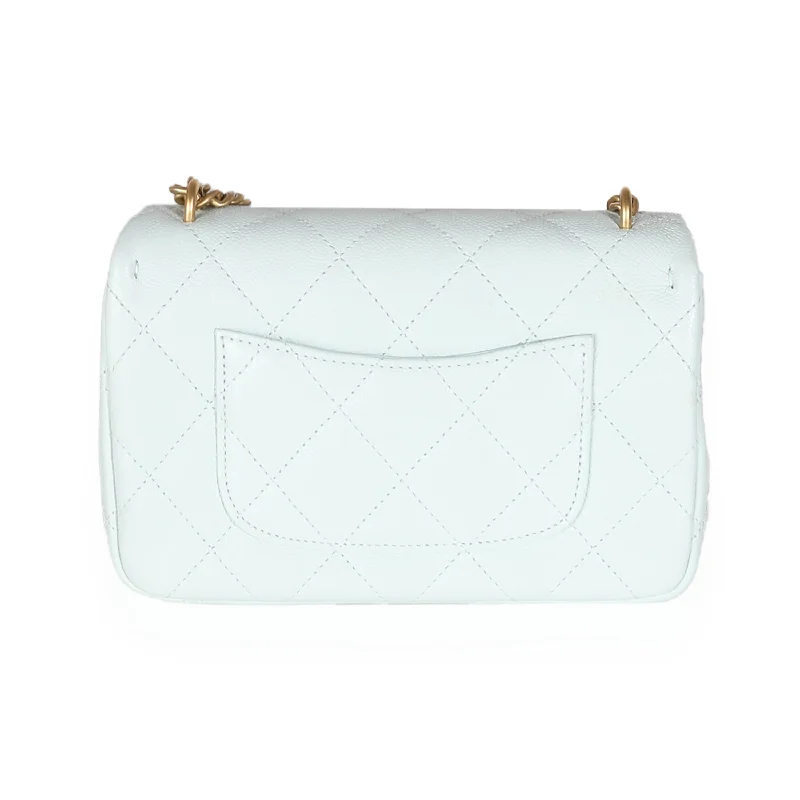 Chanel Collector’s Item Bag -CHANEL 24P Blue Quilted Caviar Sweetheart Crush Mini Flap Bag