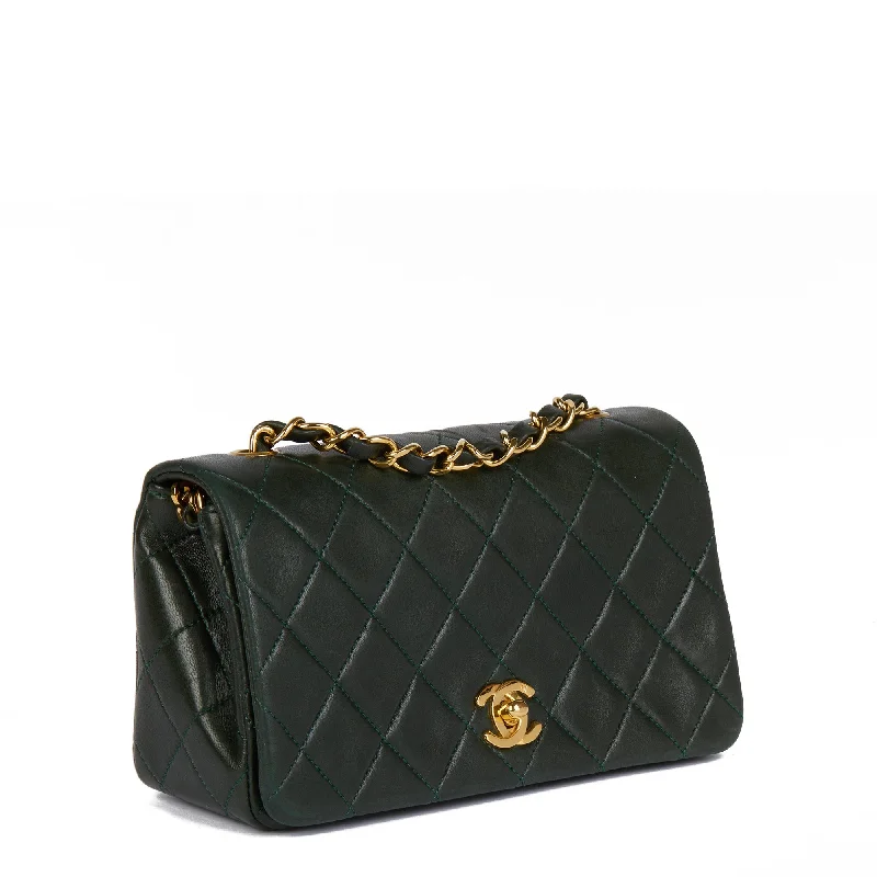 Chanel Street Style Favorite -Chanel Forest Green Quilted Lambskin Vintage Mini Full Flap Bag