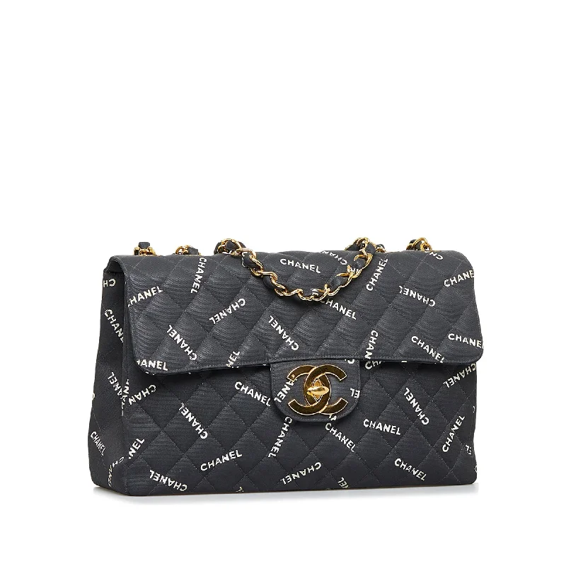 Chanel Cruise Collection Bag -CHANEL Maxi Logo Printed CC Matelasse Flap Bag