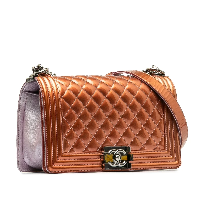 Chanel Retro-Inspired Bag -CHANEL Medium Patent Boy Flap Bag