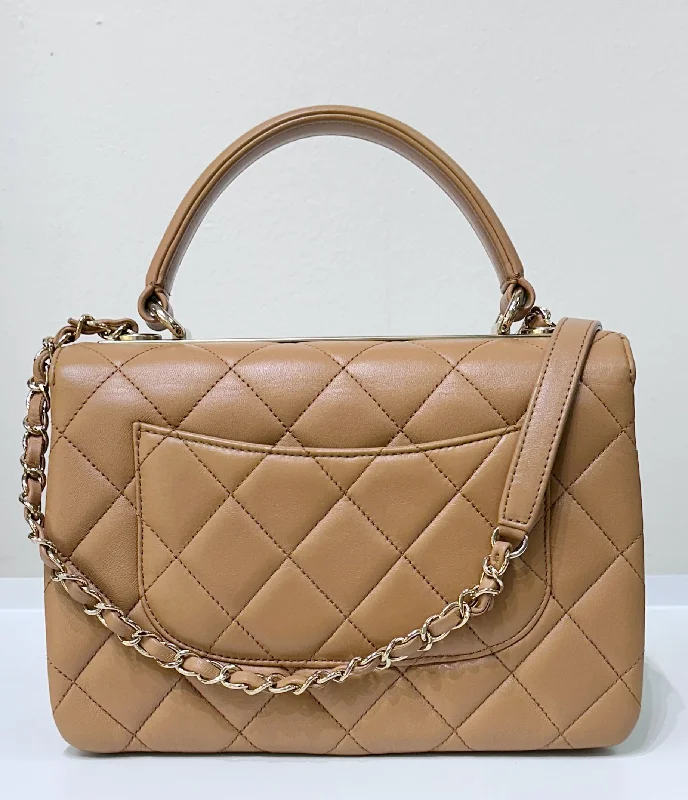 Chanel Trendy IT Bag -CHANEL  Small Trendy CC  Handle Flap Bag 19K Brown