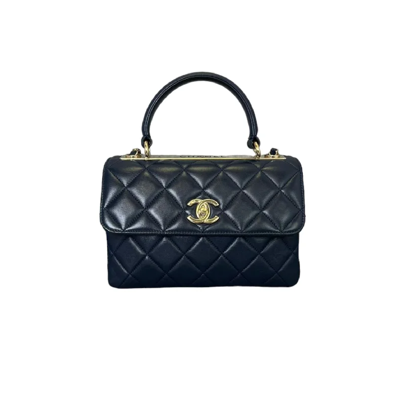 Chanel Celebrity Favorite Bag -Small Trendy CC Flap Bag Navy Blue GHW