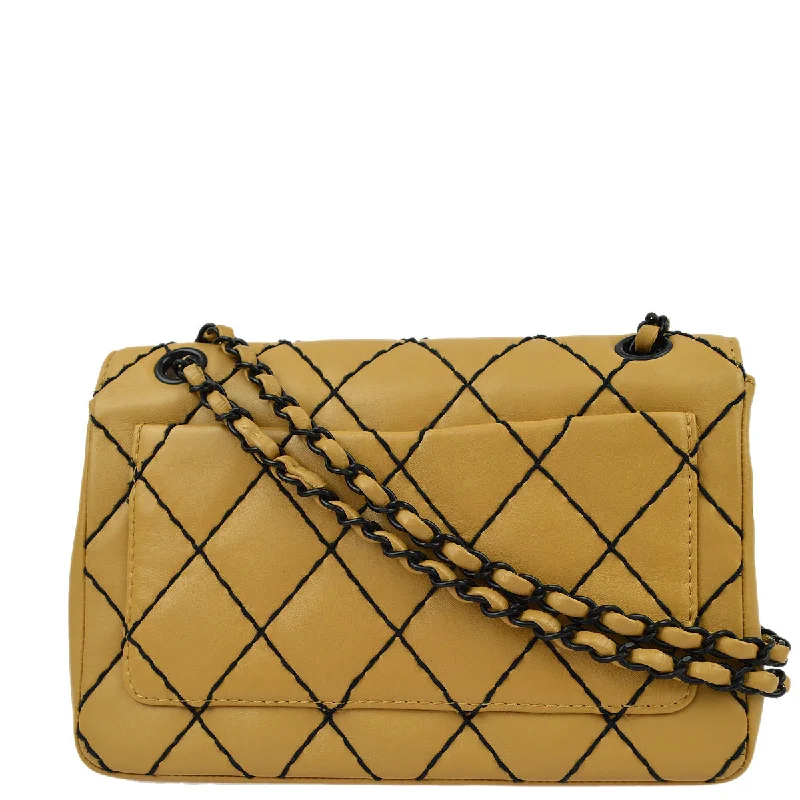 Chanel Small Yet Spacious Bag -Chanel 2000-2001 Calfskin Medium Wild Stitch Straight Flap Bag