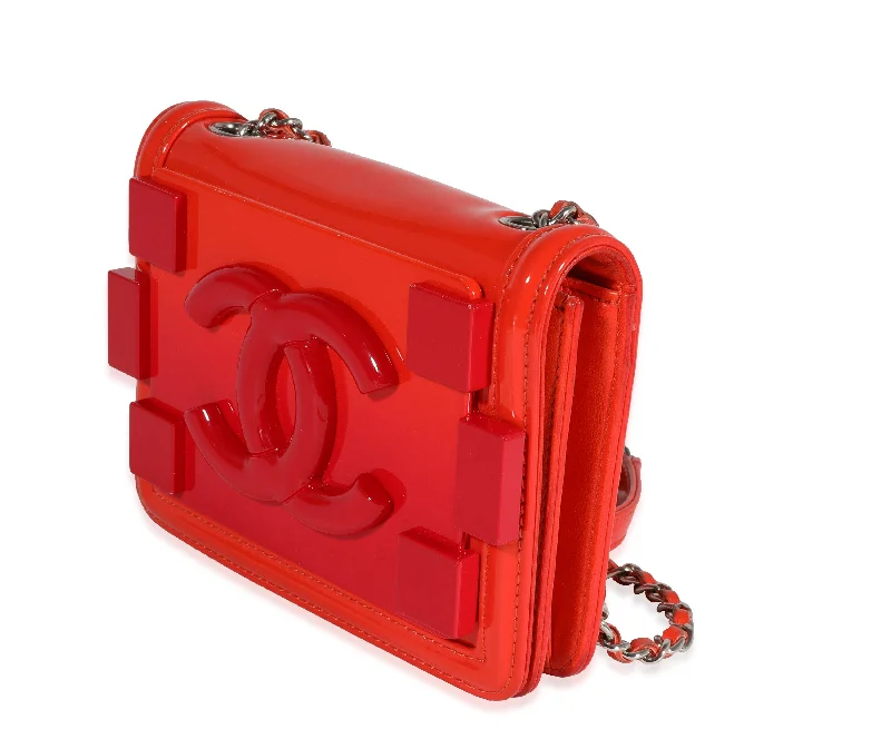 Chanel Best-Selling Bag -Chanel Red Quilted Patent Leather & Plexi Boy Brick Flap Bag