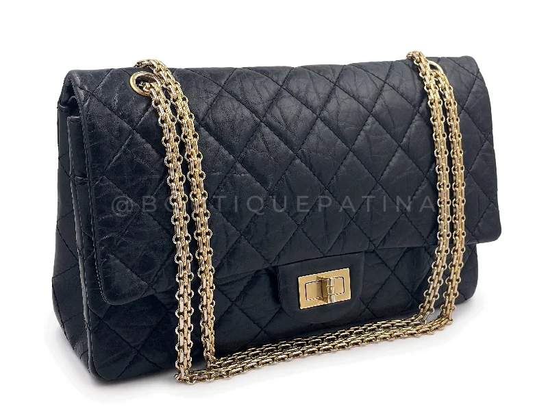 Chanel Valentine’s Day Bag -Chanel Black Aged Calfskin Reissue Large 227 2.55 Flap Bag GHW