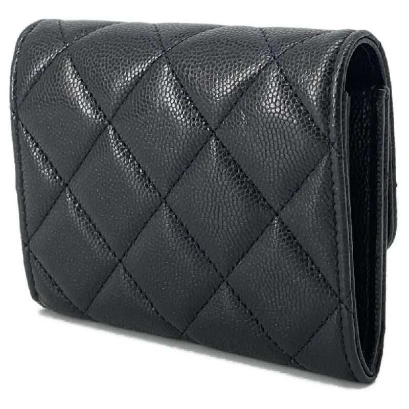 Chanel Influencer Favorite Bag -CHANEL Matelasse Chain wallet Black Caviar Leather