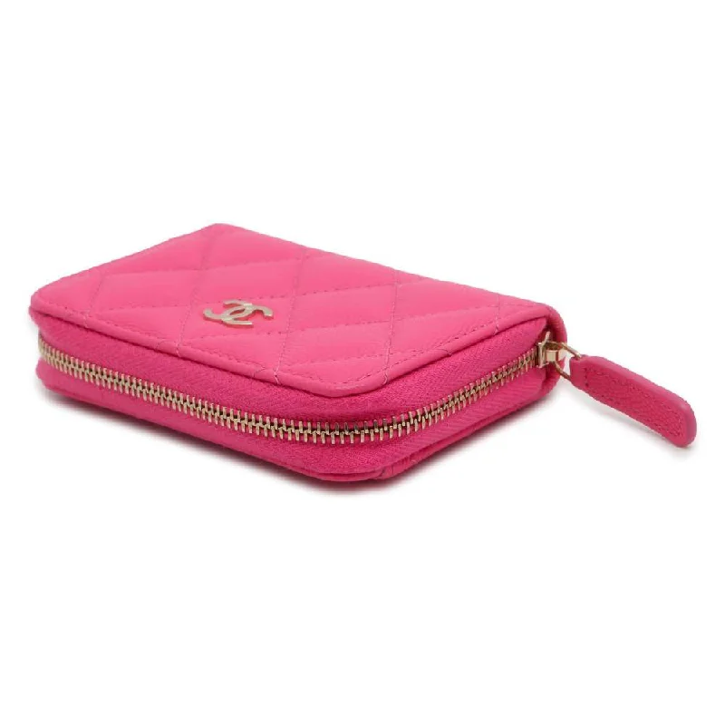 Chanel High-End Handbag -CHANEL Matelasse Zip coin purse Pink AP0216 Caviar Leather