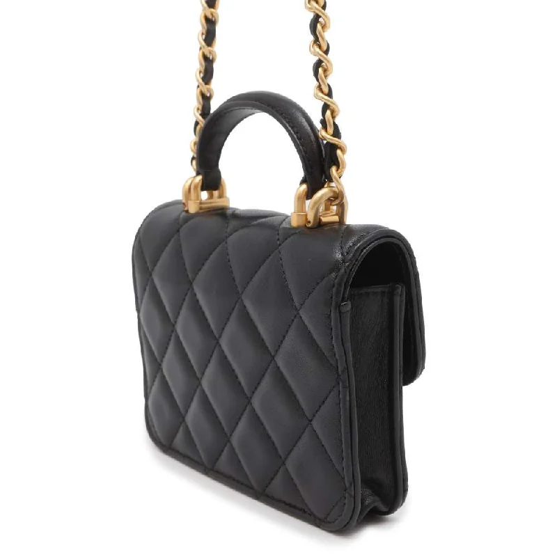 Chanel Fall Collection Bag -CHANEL Matelasse Flap Chain Wallet Black AP2200 Lambskin