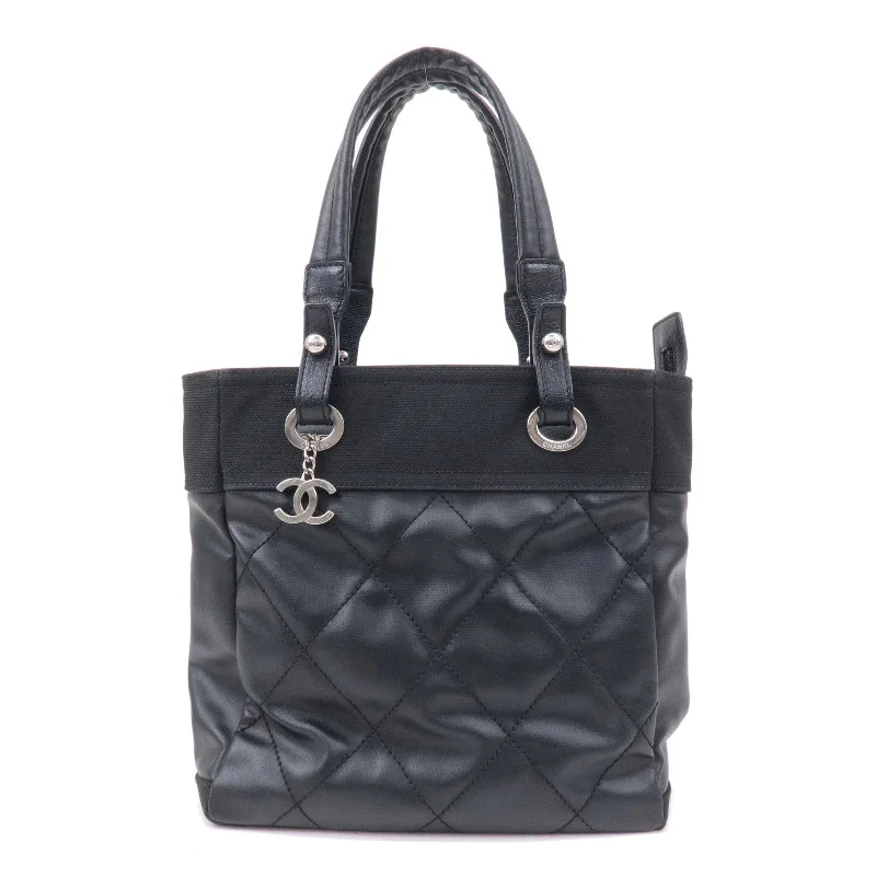 Chanel Luxe Investment Bag -CHANEL Paris Biarritz Coated Canvas Leather Tote Bag PM A34208