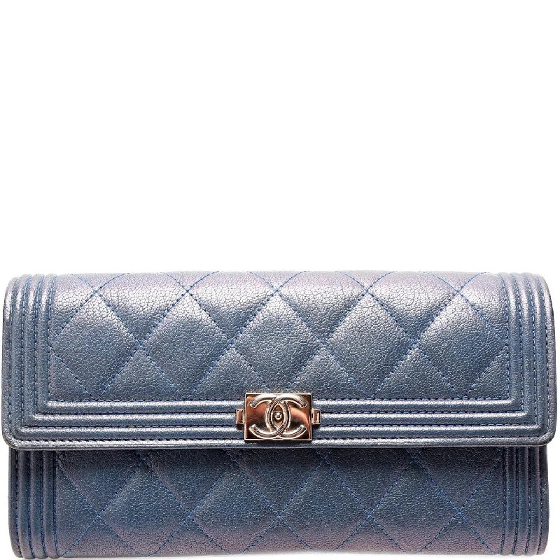 Chanel Evening Clutch -Chanel Boy Flap Wallet Long Goatskin