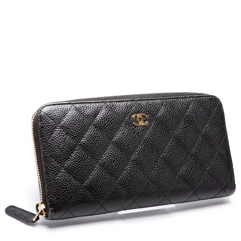 Chanel Fall Collection Bag -Chanel CC Caviar Small Zip Around Wallet