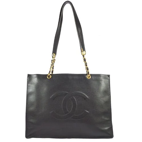 Chanel Luxury Leather Bag -CHANEL 1996-1997 Black Caviar XL Tote Bag ao23528