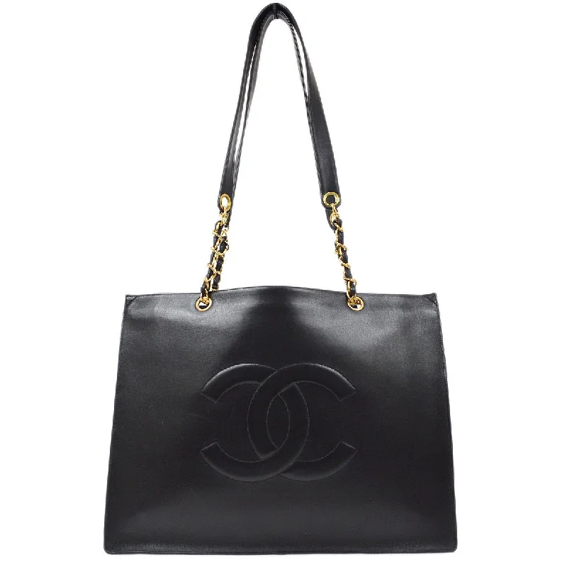 Chanel Haute Couture Bag -CHANEL 1996-1997 Black Lambskin XL Tote Bag 71230