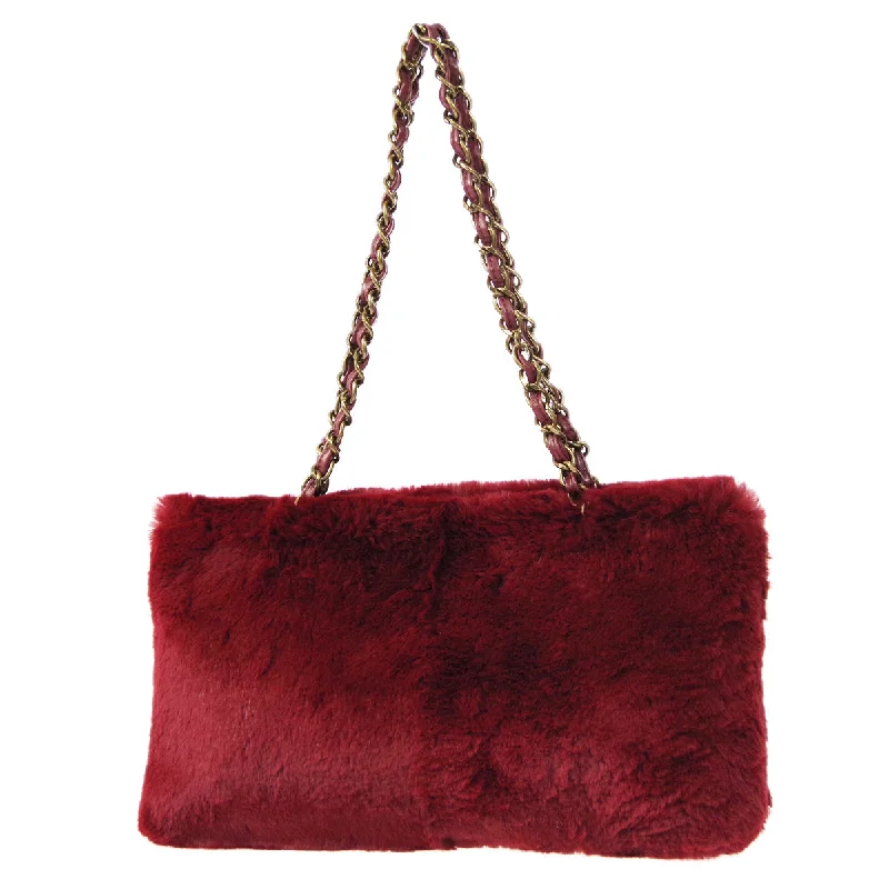 Chanel Everyday Bag -CHANEL 2000-2001 Chain Tote Bordeaux Fur 66394