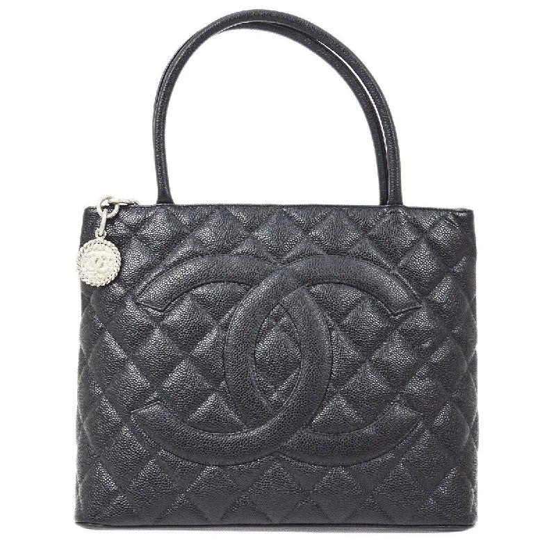 Chanel Valentine’s Day Bag -CHANEL 2001-2003 Black Caviar Medallion Tote 60662