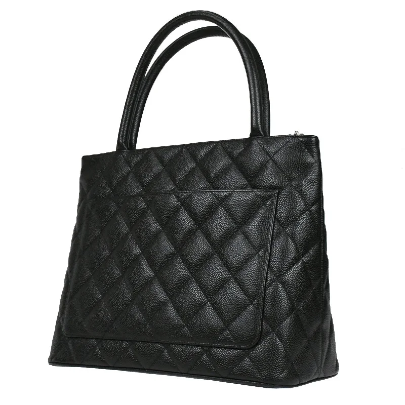 Chanel Must-Have Wardrobe Staple -CHANEL 2005-2006 Medallion Tote SHW Black Caviar 97415