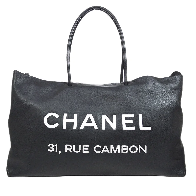 Chanel Birthday Gift Bag -CHANEL 2008-2009 Essential Tote Black Calfskin 54849