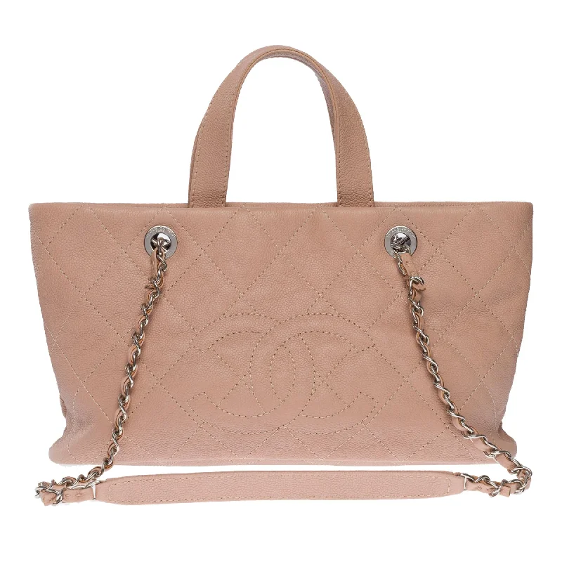 Chanel High Society Bag -CHANEL Amazing Mini shopping Tote bag in Pink Caviar quilted leather, SHW