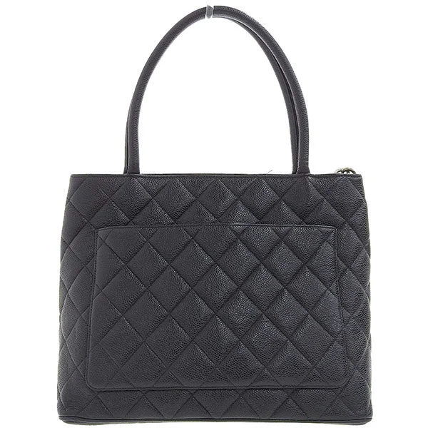 Chanel Collector’s Item Bag -CHANEL Around 2000 Made Caviar Skin Cc Mark Stitch Revival Tote Bag Black