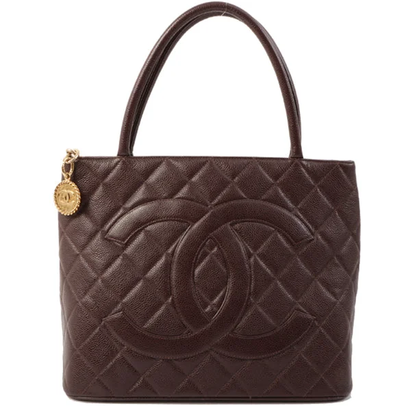 Chanel Designer Shoulder Bag -Chanel Around 2001 Made Caviar Skin Cc Mark Stitch Revival Tote Bag Wine Red