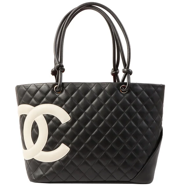 Chanel Must-Have Wardrobe Staple -Chanel Around 2004 Made Cambon Tote Bag Black/White