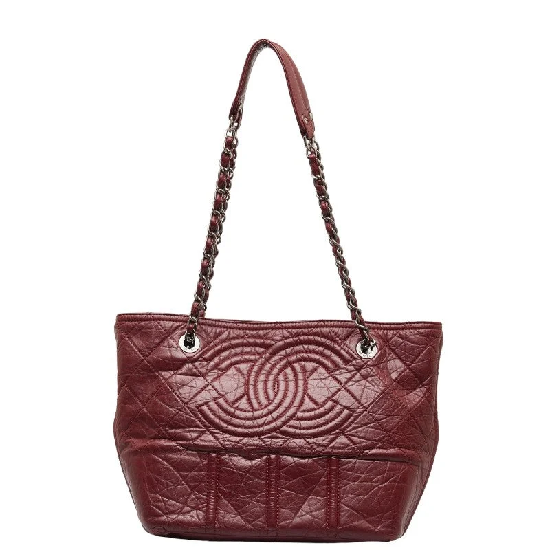 Chanel Spring Collection Bag -Chanel Big Coca-Cola Chain Tote Bag Wine Red  Leather  Chanel