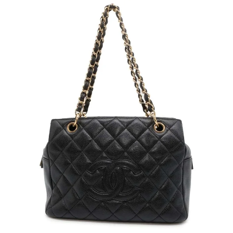 Chanel Collector’s Item Bag -Chanel Chain Tote Bag Matelasse Coco Mark Caviar Skin A18004 CHANEL Black