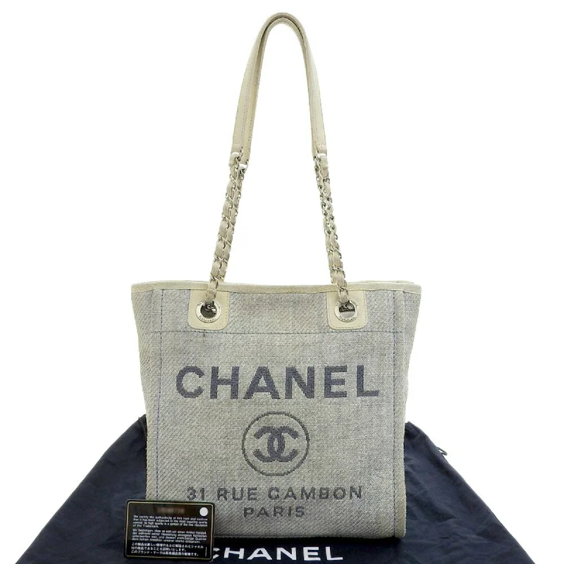 Chanel Travel Bag -Chanel CHANEL Deauville Tote PM Seal 19th Series A66939 Coco Mark Bag Canvas Light Blue