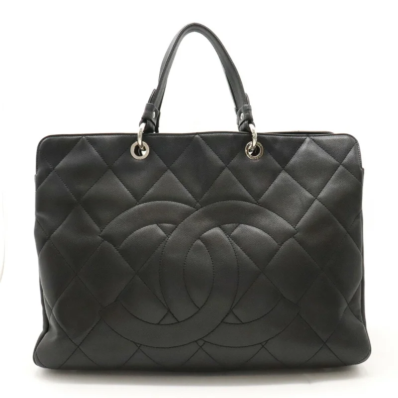 Chanel Resort Collection Bag -CHANEL Chanel Matelasse Coco Mark Tote Bag Large Caviar Skin Leather Black 6886