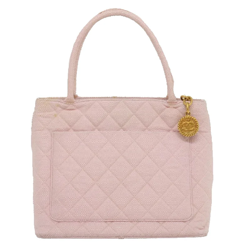 Chanel Modern Classic Bag -CHANEL COCO Mark Tote Bag cotton Pink CC Auth 29713A