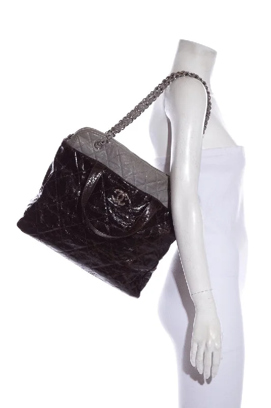 Chanel Anniversary Gift Bag -Chanel Dark Brown & Grey Glazed Calfskin Portobello Tote