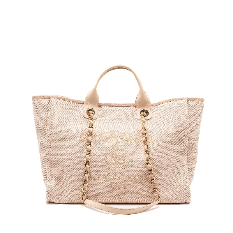 Chanel Collector’s Item Bag -Chanel Deauville Tote Bag Canvas Light Pink LGHW