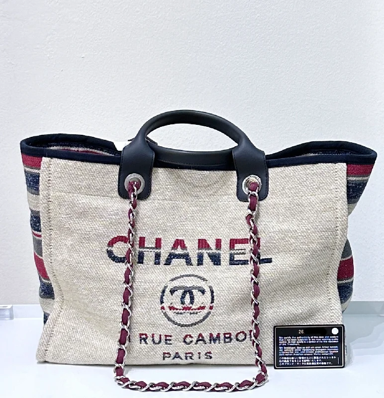 Chanel Collector’s Item Bag -Chanel Deauville Tote Canvas with Striped Detail Medium