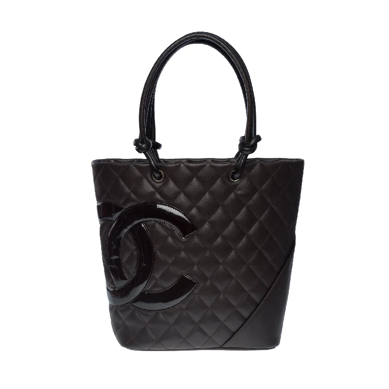 Chanel Haute Couture Bag -CHANEL Gorgeous Cambon Tote bag in brown quilted lambskin leather, SHW