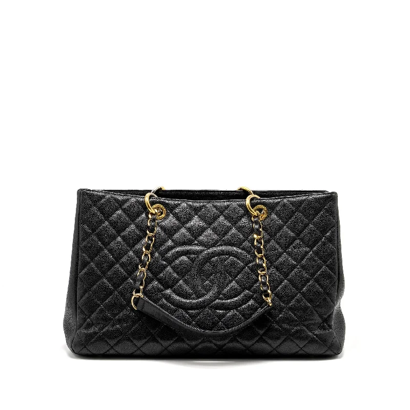 Chanel Evening Clutch -Chanel Grand Shopping Tote Bag XL Caviar Black GHW