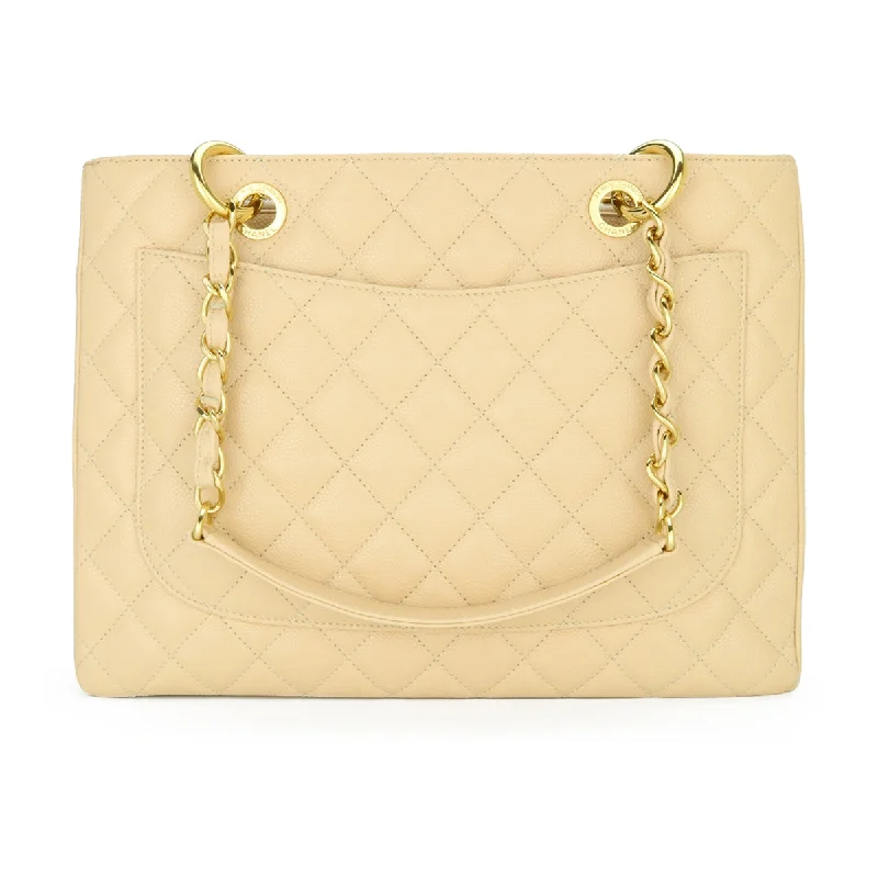 Chanel Work Bag -Chanel Grand Shopping Tote [GST] Beige Caviar Gold Hardware 2013