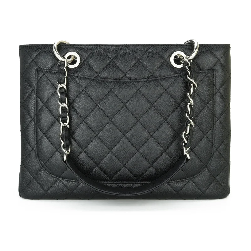 Chanel Evening Clutch -Chanel Grand Shopping Tote [GST] Black Caviar Silver Hardware 2012