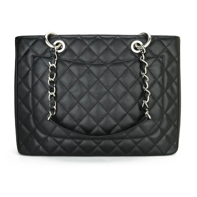 Chanel Special Occasion Bag -Chanel Grand Shopping Tote [GST] Black Caviar Silver Hardware 2013