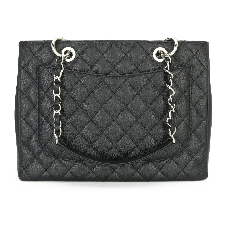 Chanel Wedding Guest Bag -Chanel Grand Shopping Tote [GST] Black Caviar Silver Hardware 2014