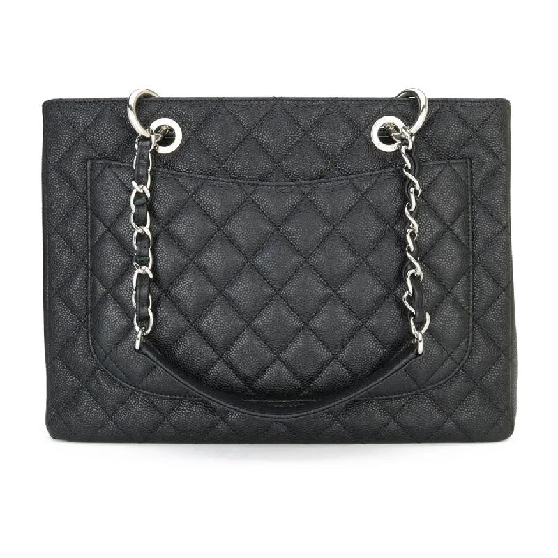 Chanel Summer Bag -Chanel Grand Shopping Tote [GST] Black Caviar Silver Hardware 2015