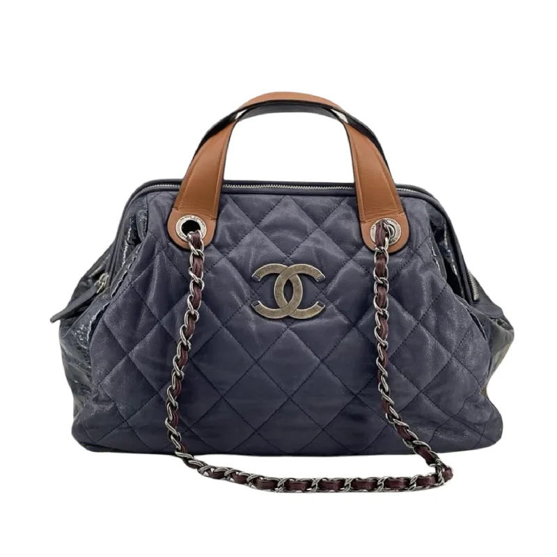 Chanel Signature Handbag -In the Mix Tote Calfskin Navy RHW