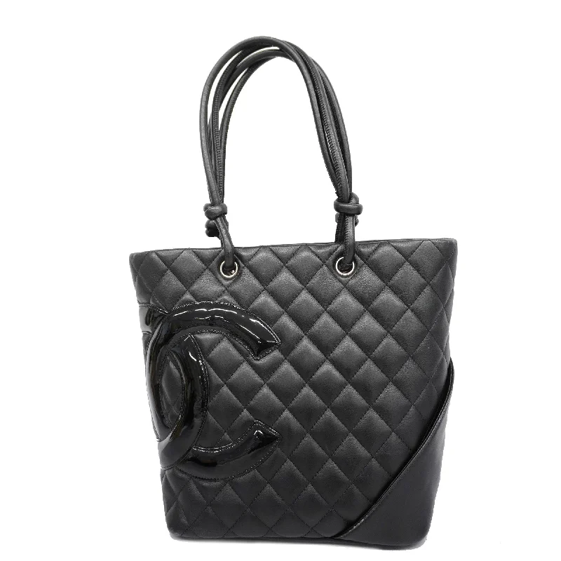 Chanel Fashion Week Bag -CHANEL Ligne Cambon Tote Bag Women's Leather Black