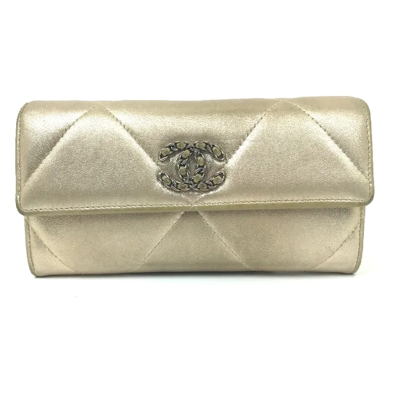 Chanel Birthday Gift Bag -Chanel Matelasse CC mark Long Wallet Gold