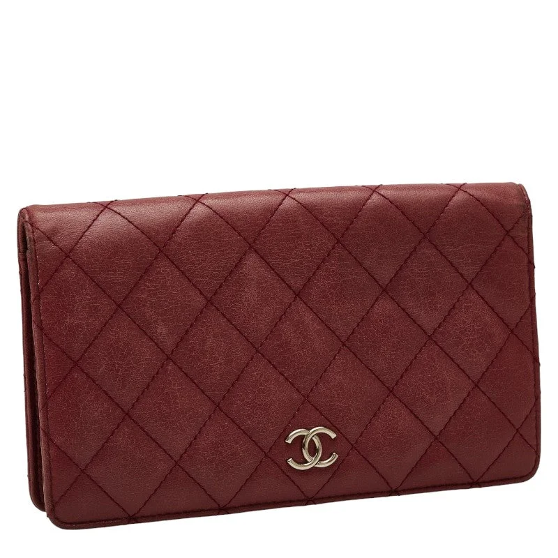 Chanel Celebrity Favorite Bag -Chanel Matrace Cocomark Long Wallet Two Foldable Wallet Pink Leather Lady Chanel